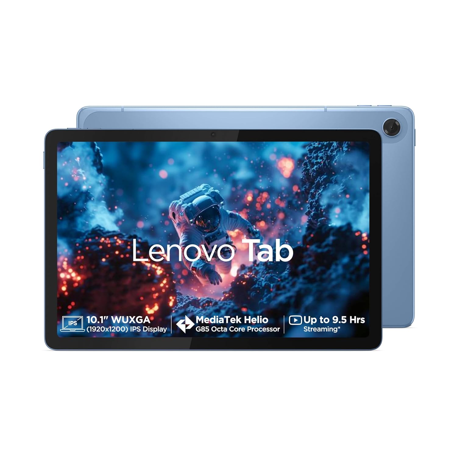 Lenovo Tab| 10.1 Inch Display| Wi-Fi Only| 4GB RAM + 128GB ROM (Expandable up to 1 TB)| Metal Body| Dual Speakers with Dolby Atmos| Android 14| Color: Polar Blue
